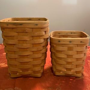 1999 Longaberger baskets-  taller one with plastic liner( chipped)